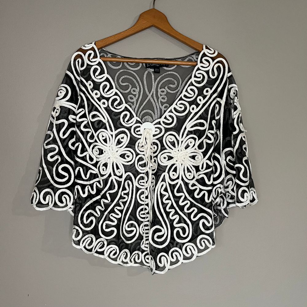 Pretty Angel Sheer Shawl Top ONE SIZE Dainty Elegant‎ Special Occasion Formal